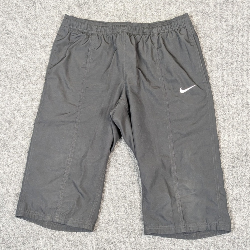 Nike Silver Tag Y2K Mesh Lined Black Athletic Capri Pants Women's Medium
